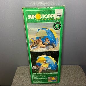 Academy Broadway Vintage Retro Blue & Yellow Sun Stopper Sun Shelter, NIB